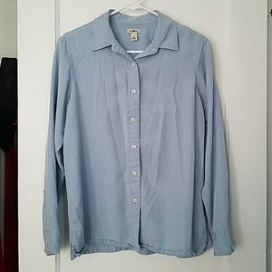 LL Bean 100% Tencel Light Blue Button Down